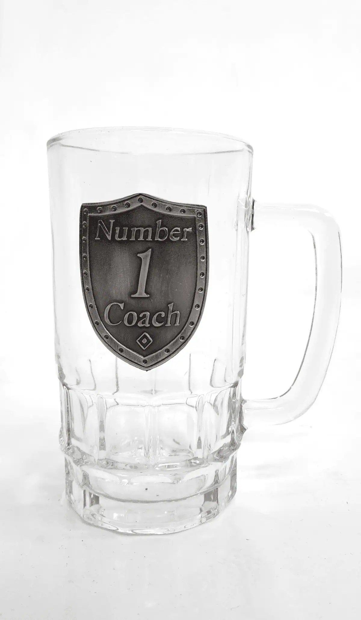 Beer Stein Glass Mug with Number One Coach bage The Party's Here