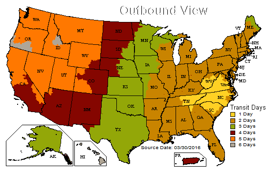 Ups Ground Transit Map Shipping Info - Magic Plant