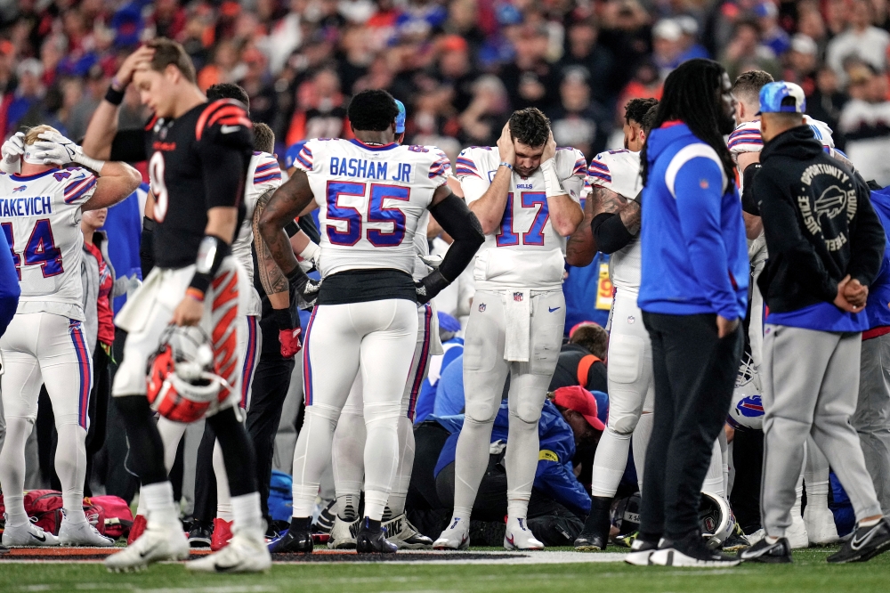 Bills safety Hamlin in critical condition after cardiac arrest, game