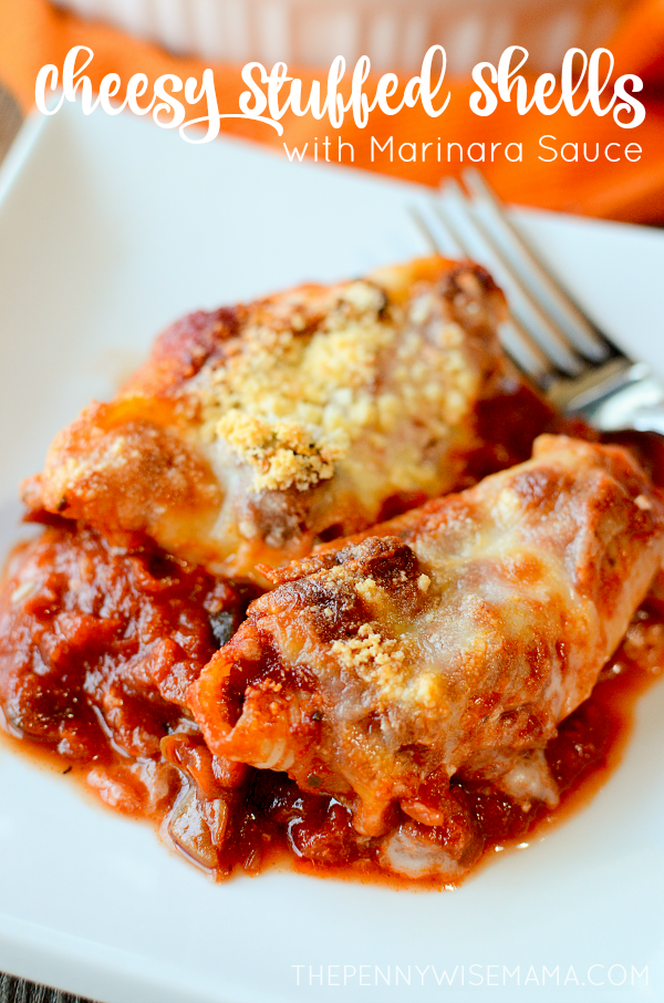 Cheesy Stuffed Shells with Marinara Sauce The PennyWiseMama