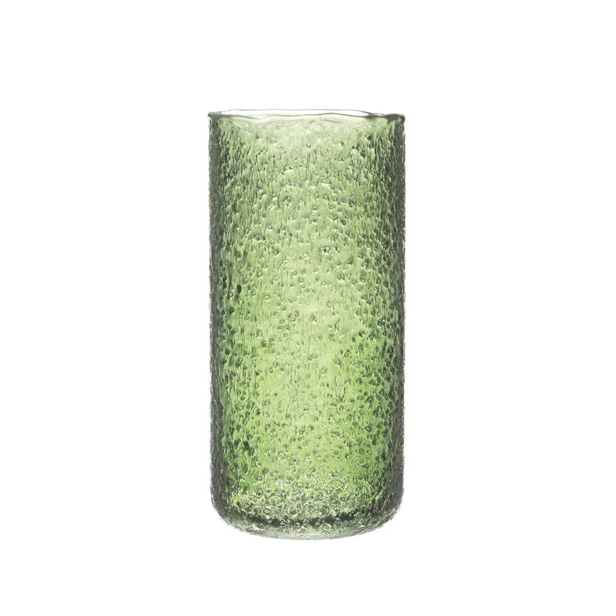 Seeded Green Glass Vase The Pep Line