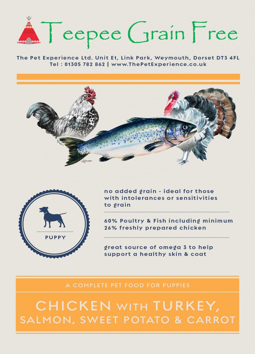Teepee Grain Free Puppy 15kg (Breeder Pack) Chicken, Sweet Potato