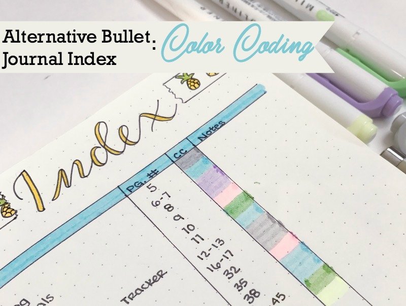 Alternative Bullet Journal Index Color Coded The Petite Planner