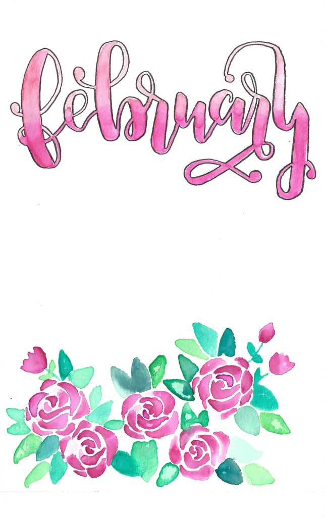February 2018 Bullet Journal Inspiration & Free Printable Cover Page ⋆