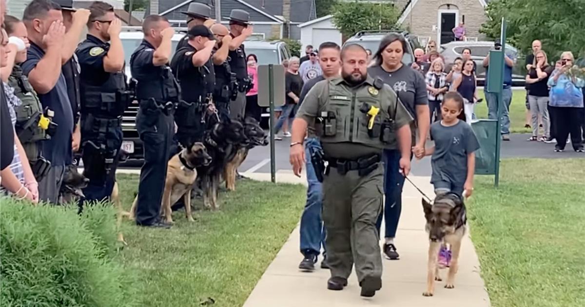 K9 Dog With Fatal Cancer Gets Final Salute From His Partners While On