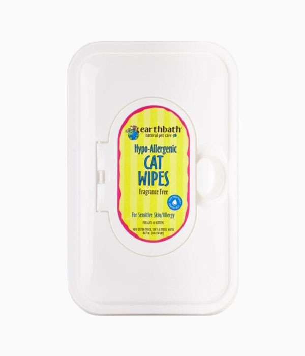 Earthbath Cat Grooming Wipes Hypoallergenic Fragrance Free 100pcs