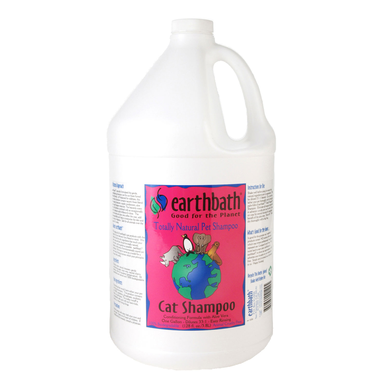 earthbath® 2in1 Conditioning Cat Shampoo, Light Wild Cherry, 128 oz