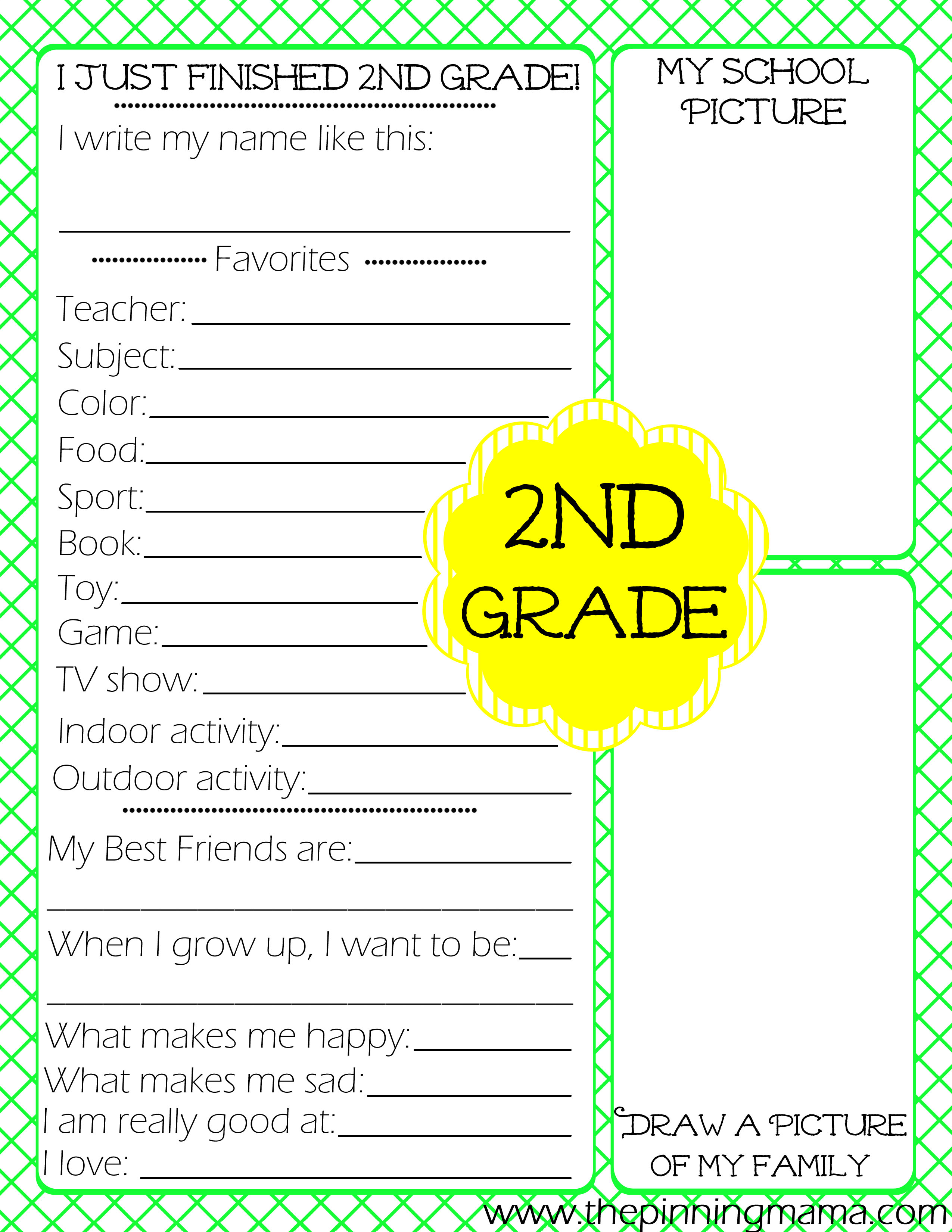 {Free Printables} Kid's End of School Year Interview • The Pinning Mama