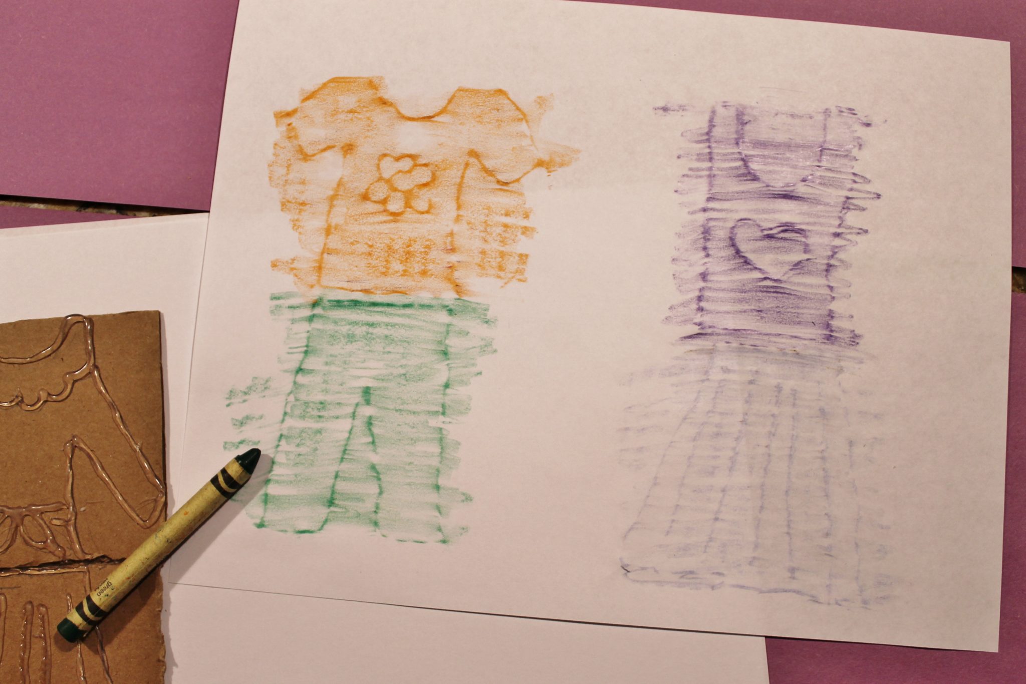 Homemade Fashion Plate Crayon Rubs The Pinterested Parent