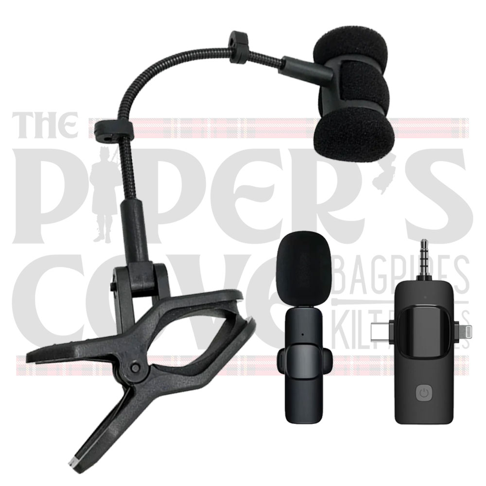 Bagpipe Tuning Aide - Wireless Mic, 3-in-1 Receiver, Clip-On Mic Holder