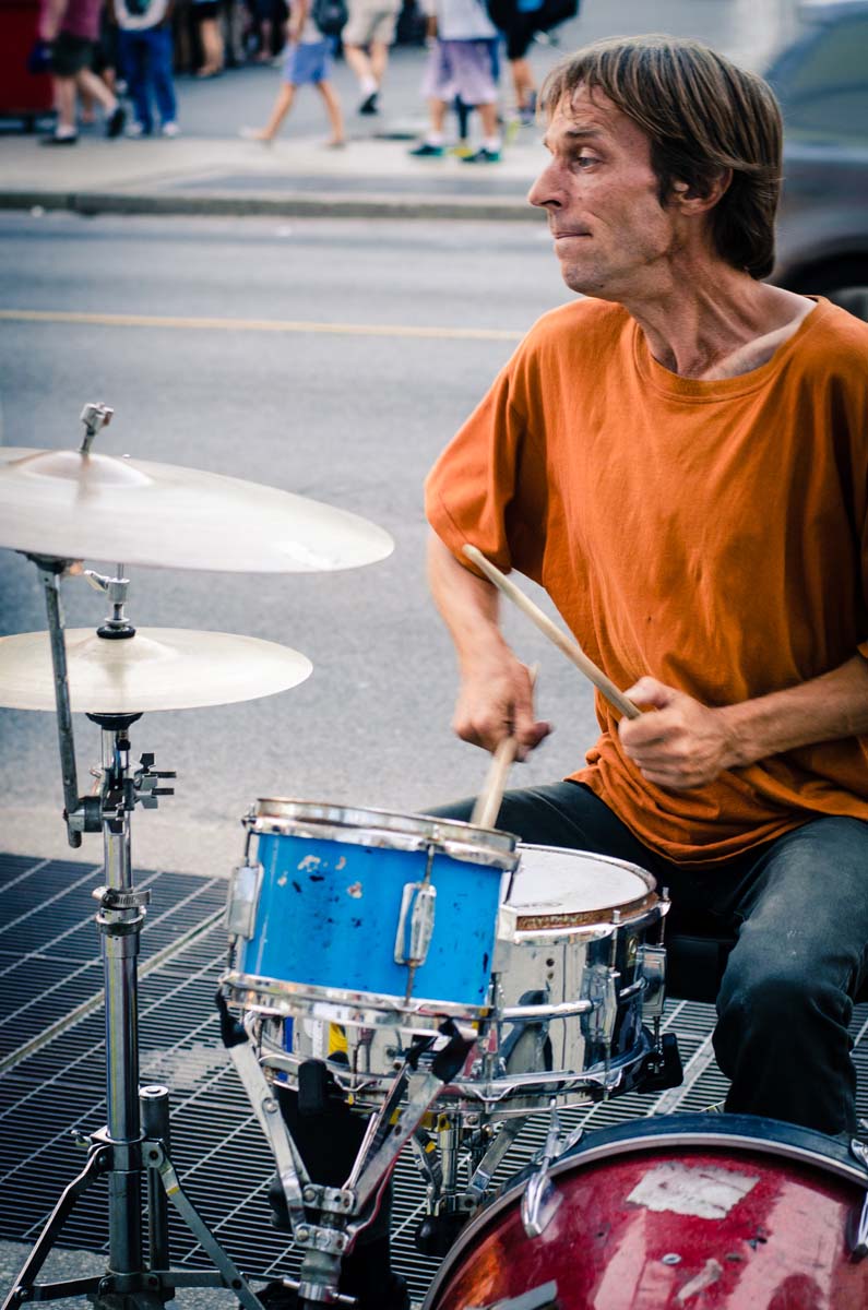 The life of a street drummer The Performers Of Dundas Square
