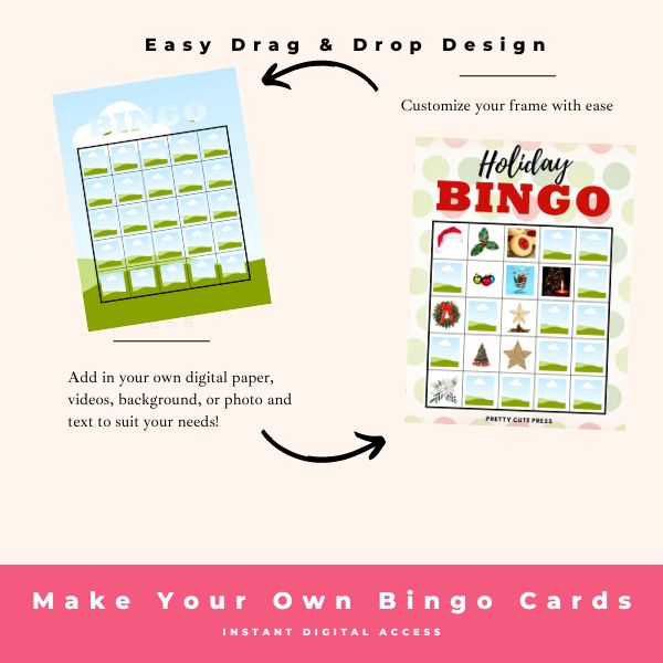 Bingo Card Template Custom Canva Frame The Planner Nerd PLR