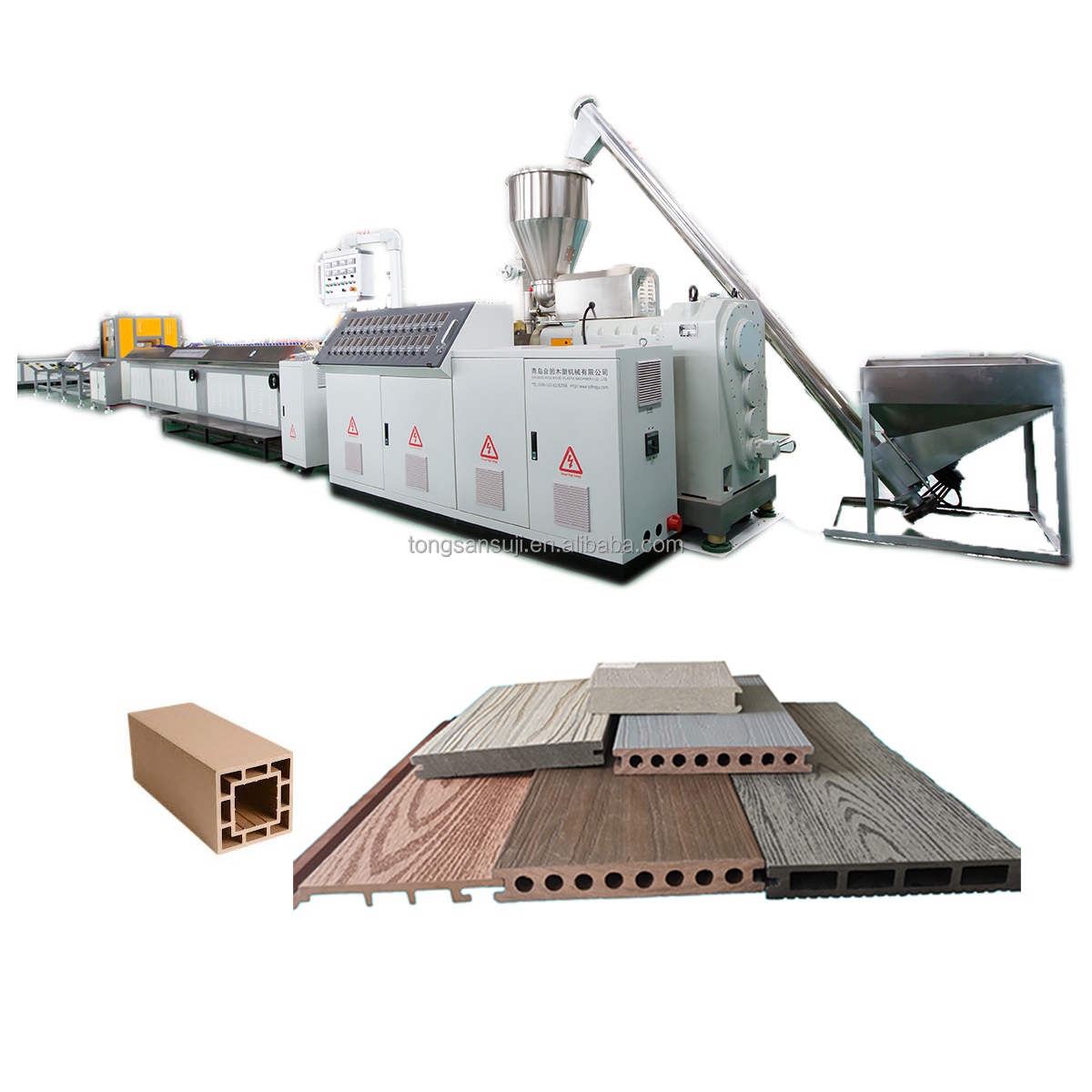 Wood Plastic Composite PE WPC Decking Machine Qingdao Tongsanhegu