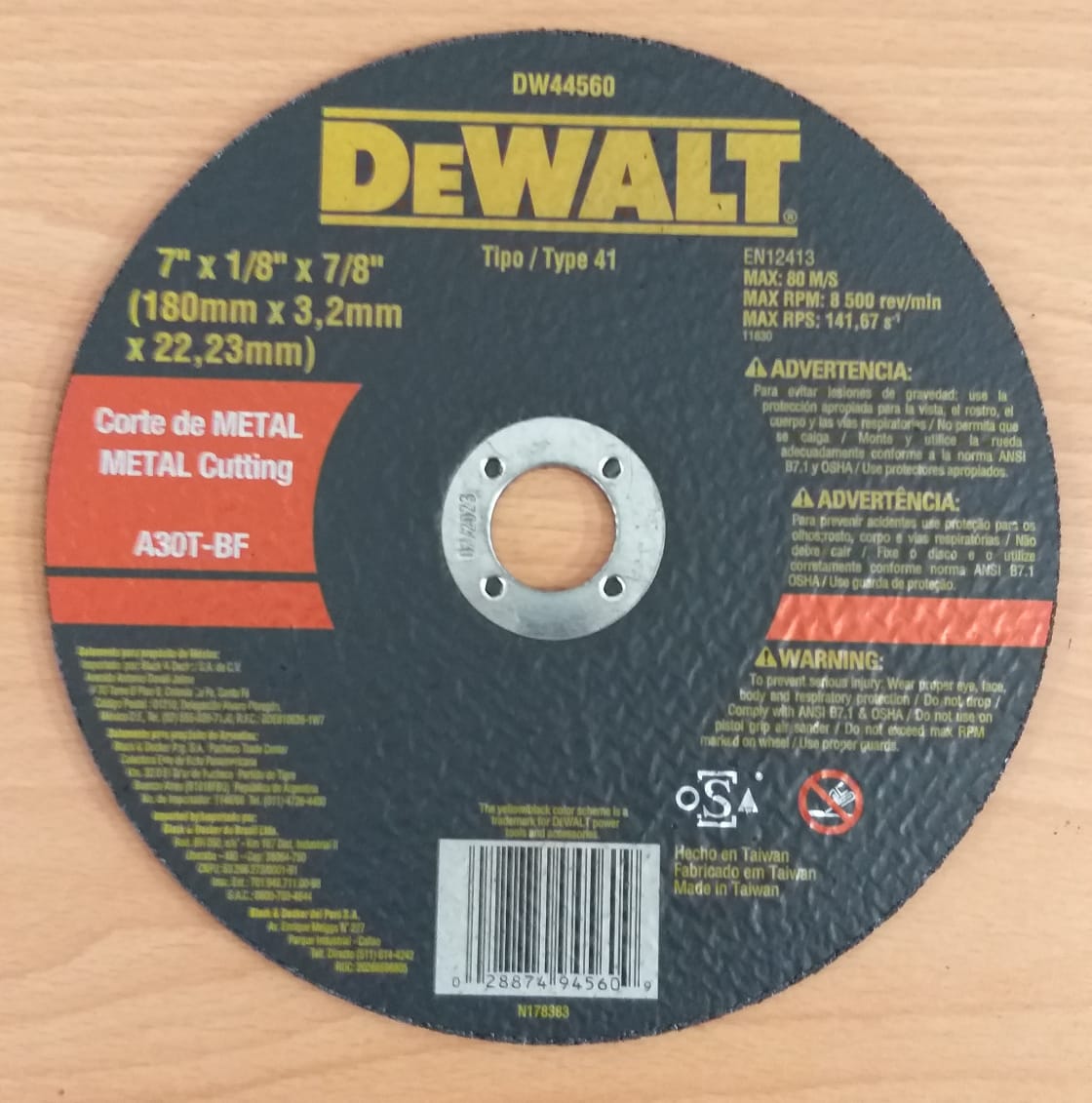 DEWALT CUTTING DISC METAL HUB 4.5 The Plumbers Depot