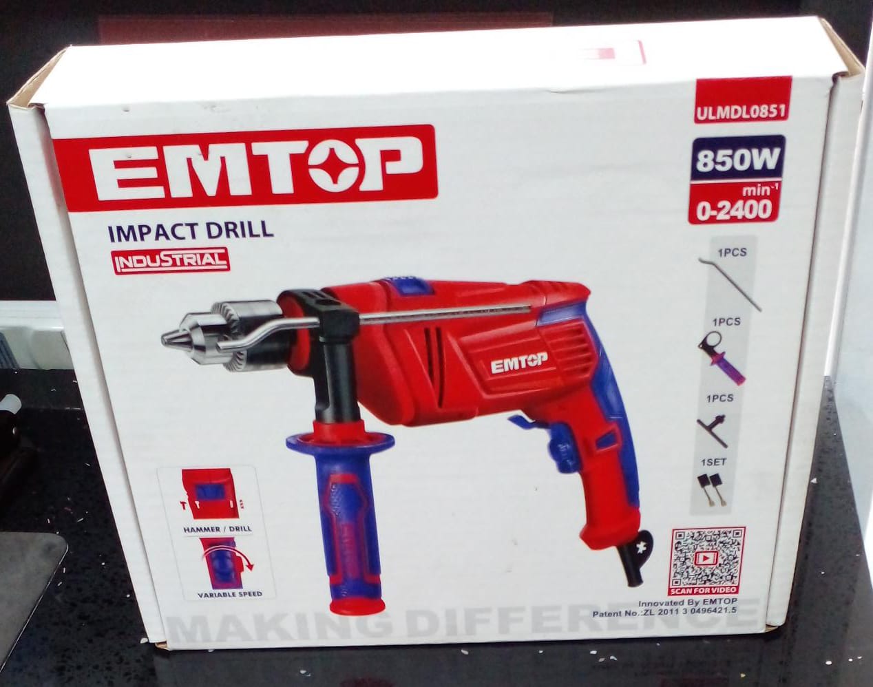EMTOP 1/2” IMPACT DRILL 850W w/ 1 yr warranty ULMDL0851 The