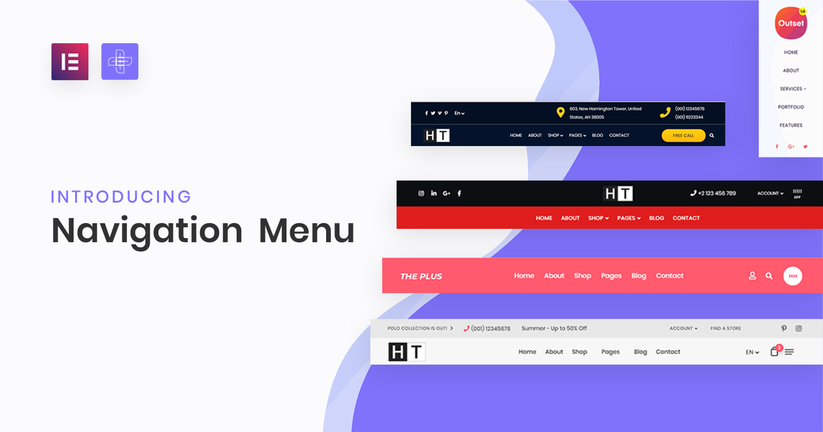 Header Navigation Menu Widget for Elementor (Repeater Based)