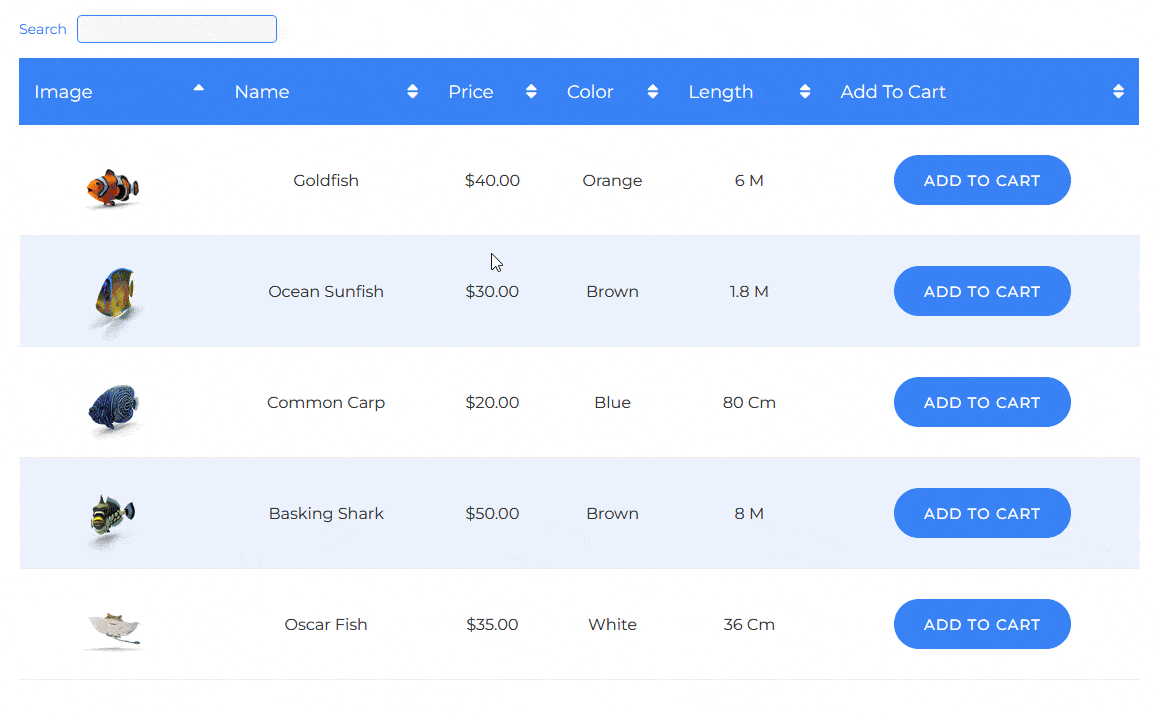 How to add a search in Elementor Table? The Plus Addons for Elementor