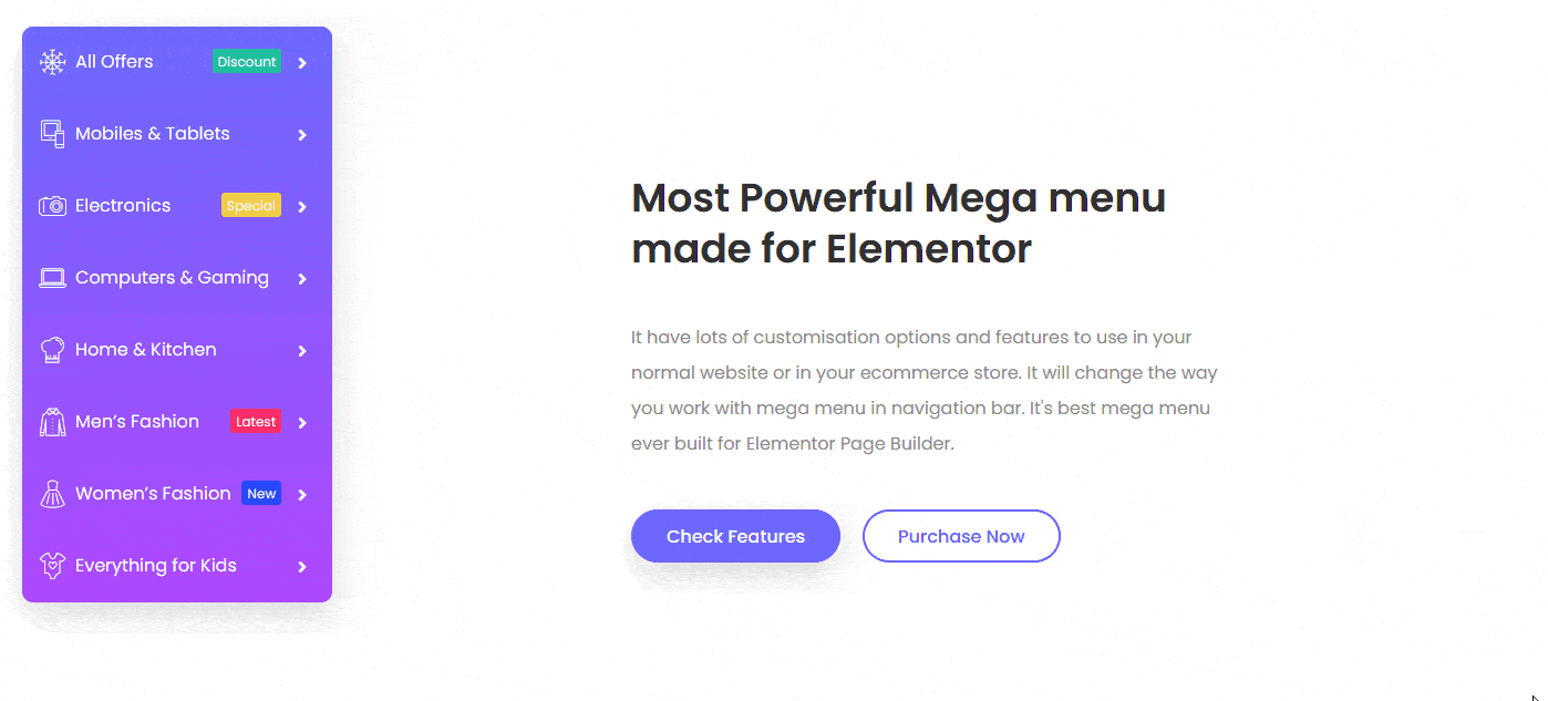 How to Create a Vertical Mega Menu in Elementor? The Plus Addons for