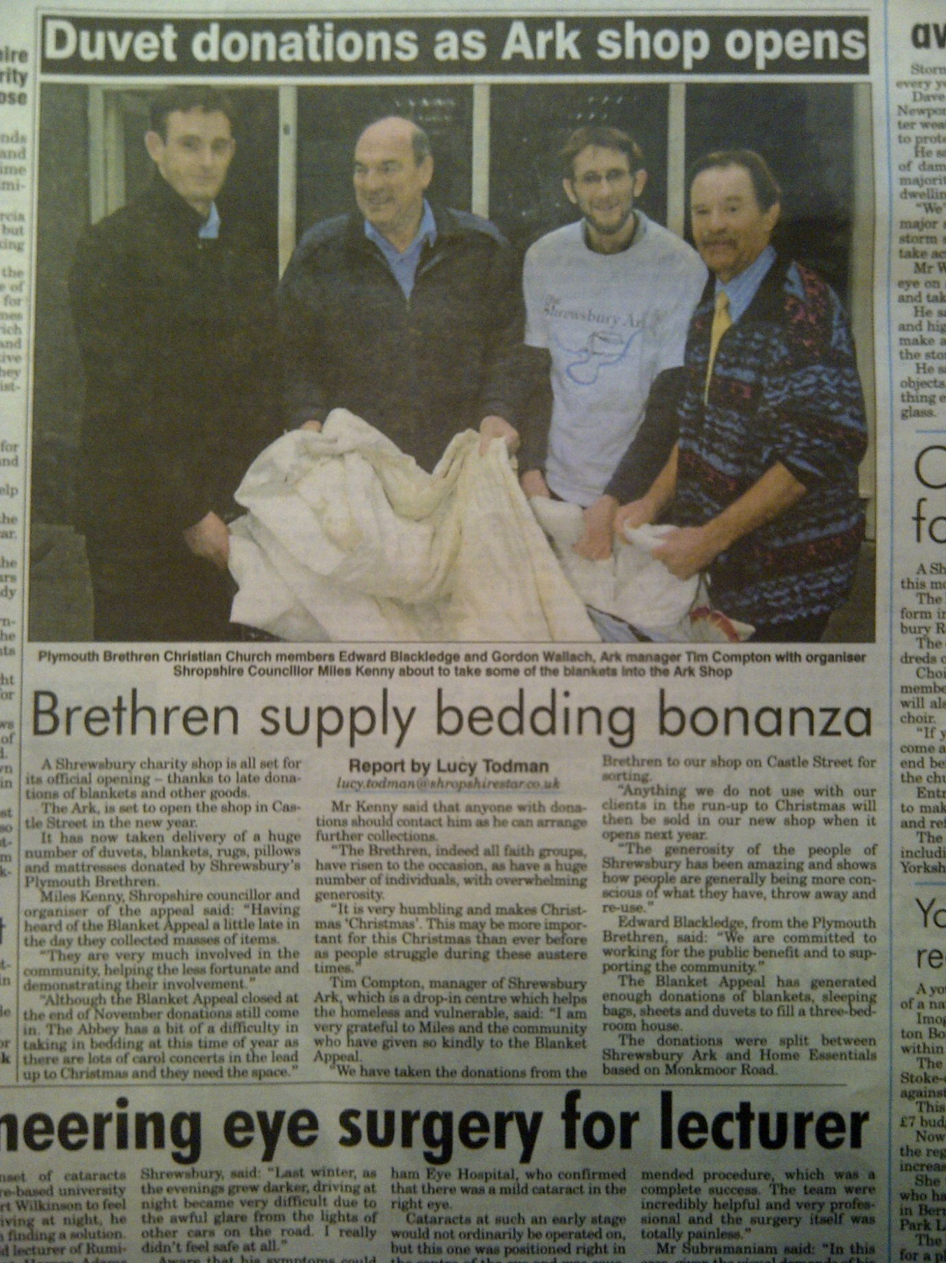 Plymouth Brethren Faith Duvet Donations