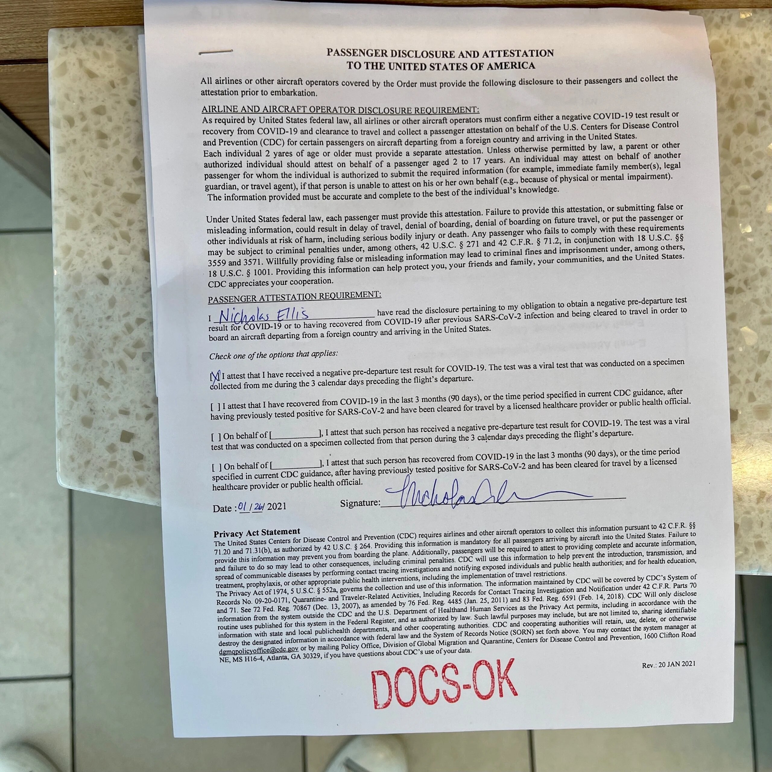 What it was like flying home now that the US requires a negative COVID