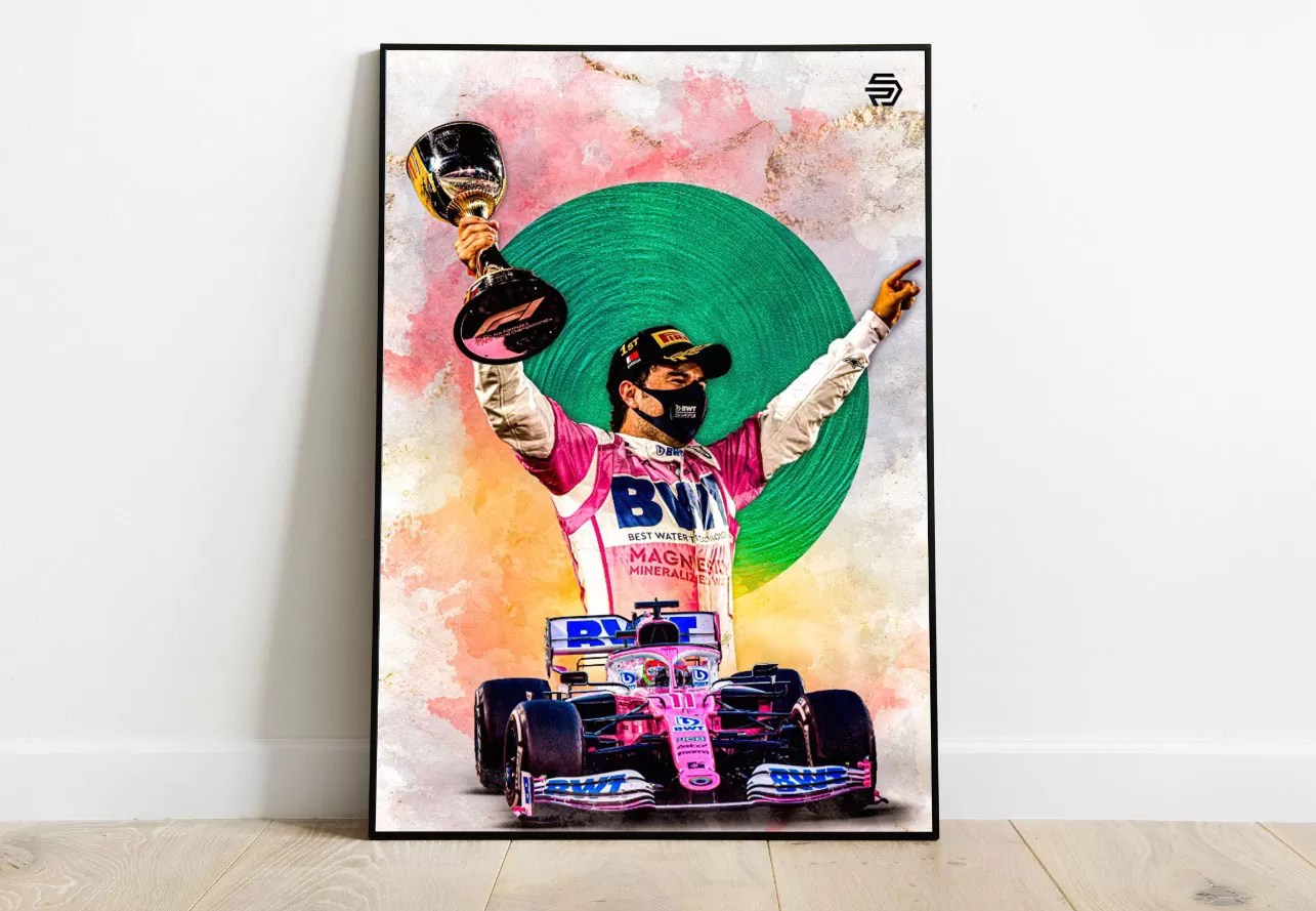 🥇 Poster Checo Pérez Racing Point Colores México Formula 1 Posters