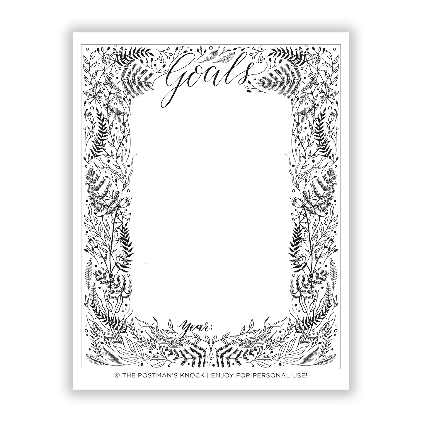 Free Printable Goal List - The Postman&rsquo;s Knock