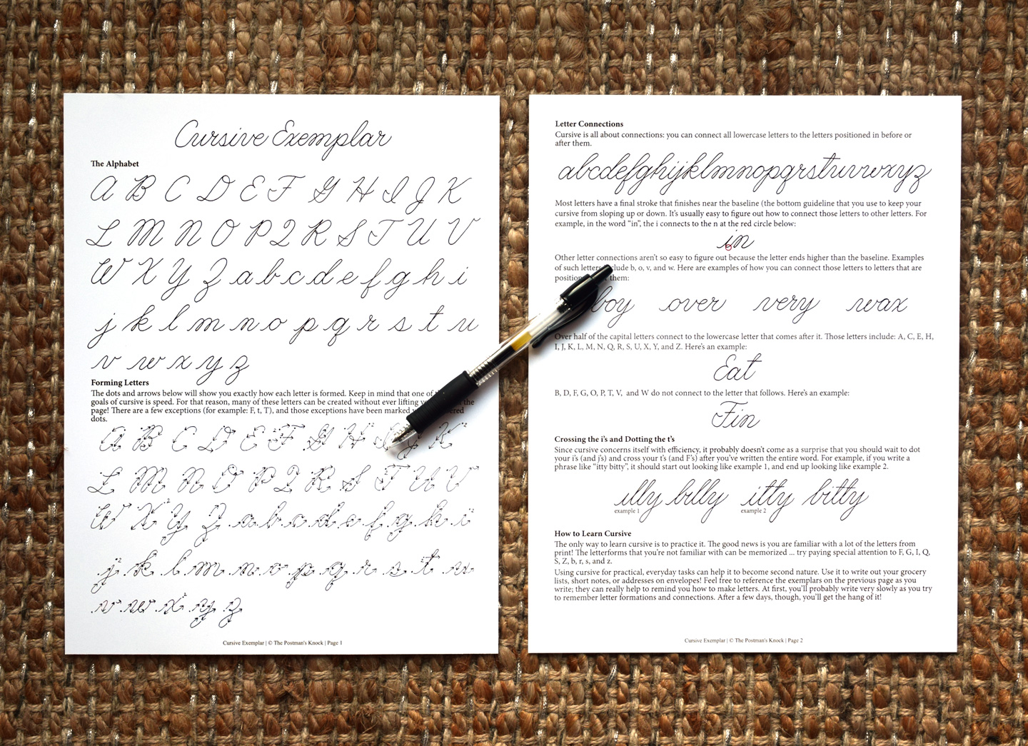 How to Write in Cursive + a Free Exemplar – The Postman's Knock