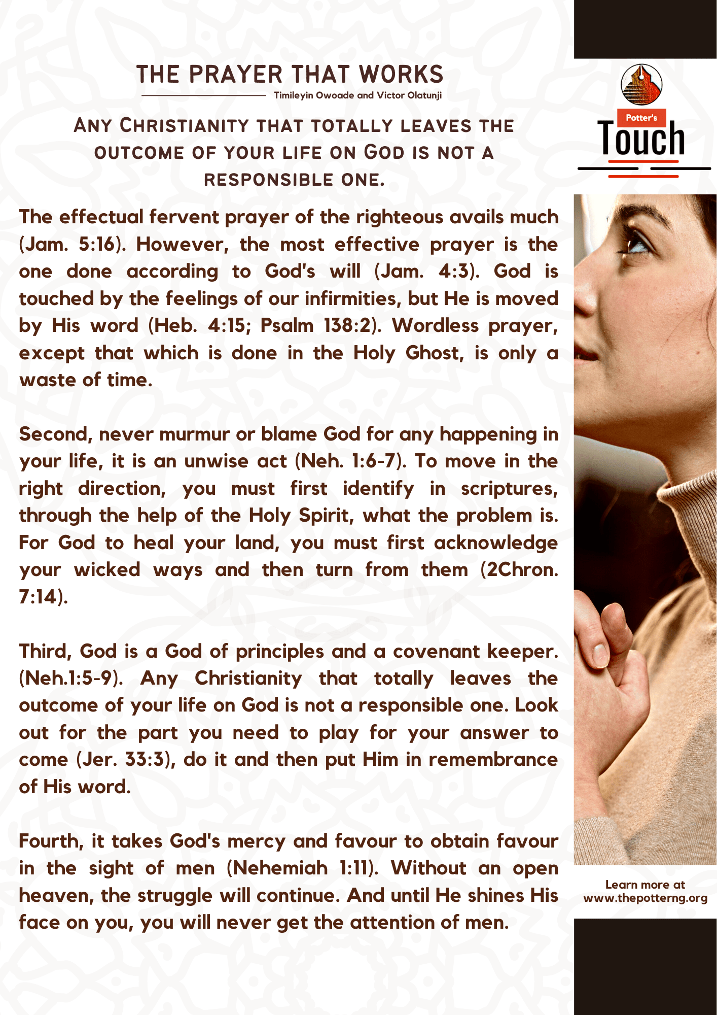 The Prayer That Works The Potter