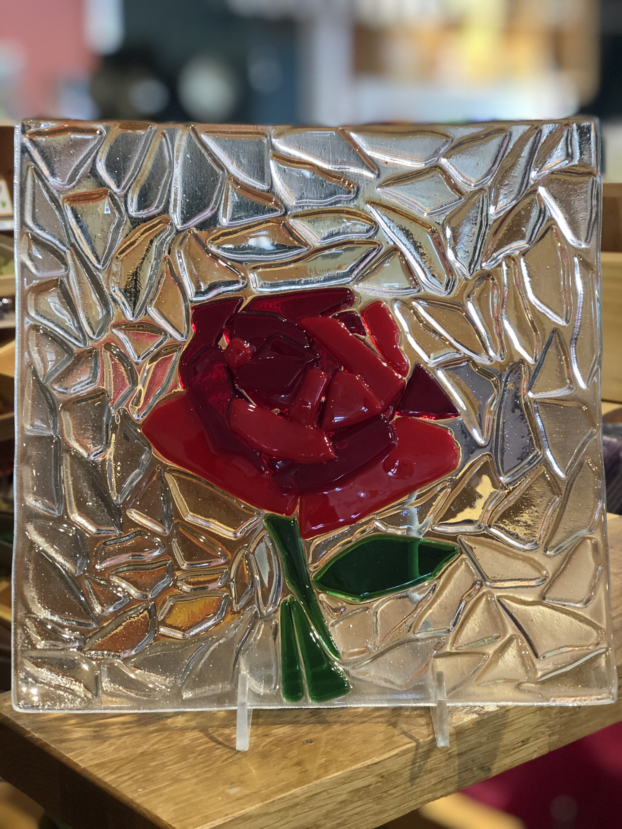 Glass Fusing Rosebud Dish Pottery Factory Brookfield