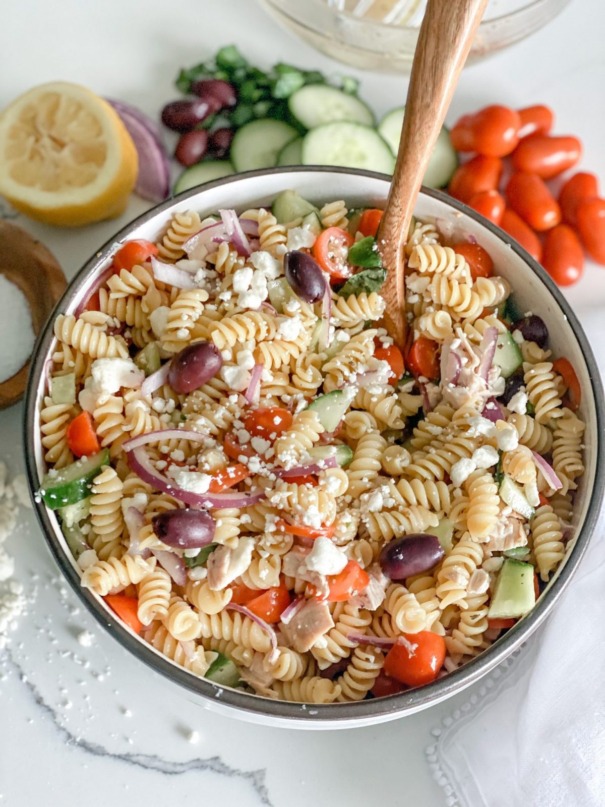 Greek Chicken Pasta Salad Pound Dropper