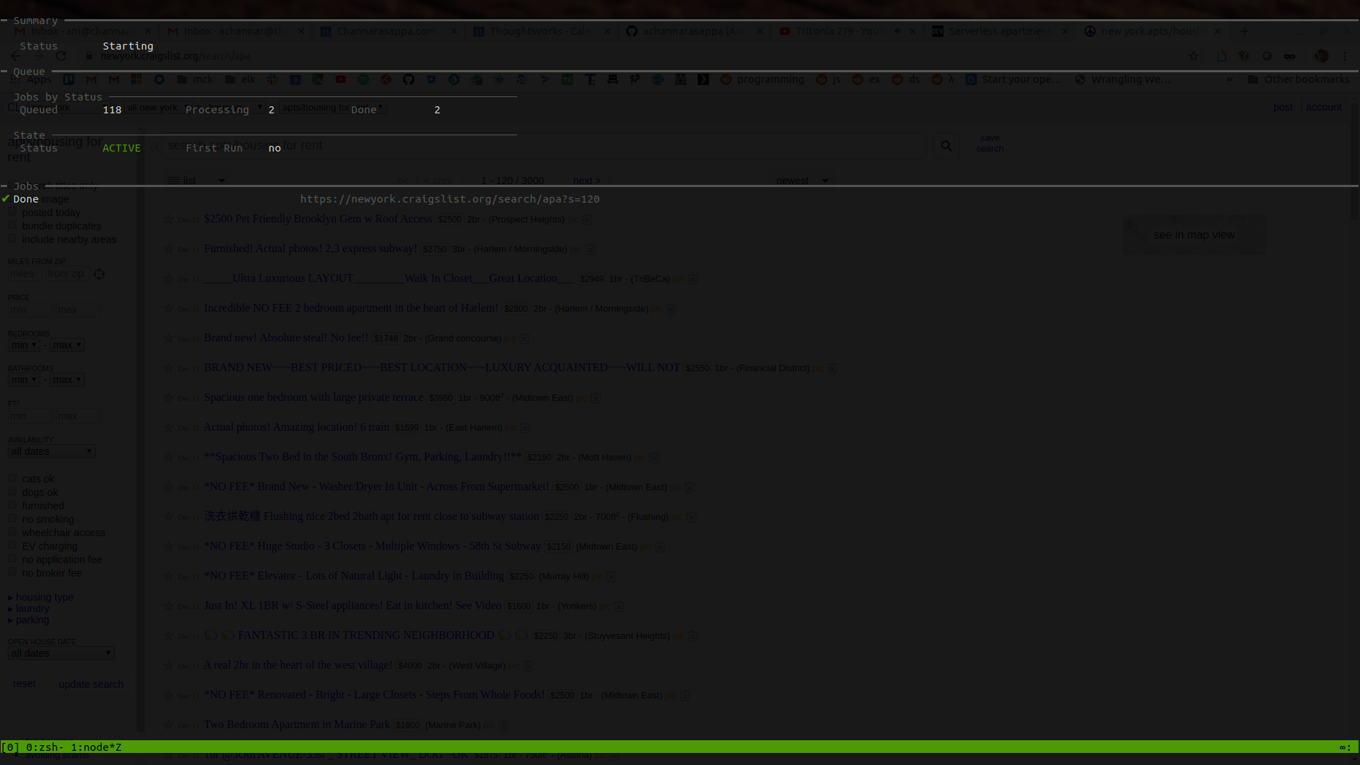 Serverless apartment web scraper with NodeJS, AWS Lambda, and Locust