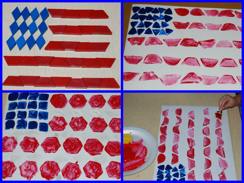 EASY Patriotic Pattern Block Painted Flag Craft