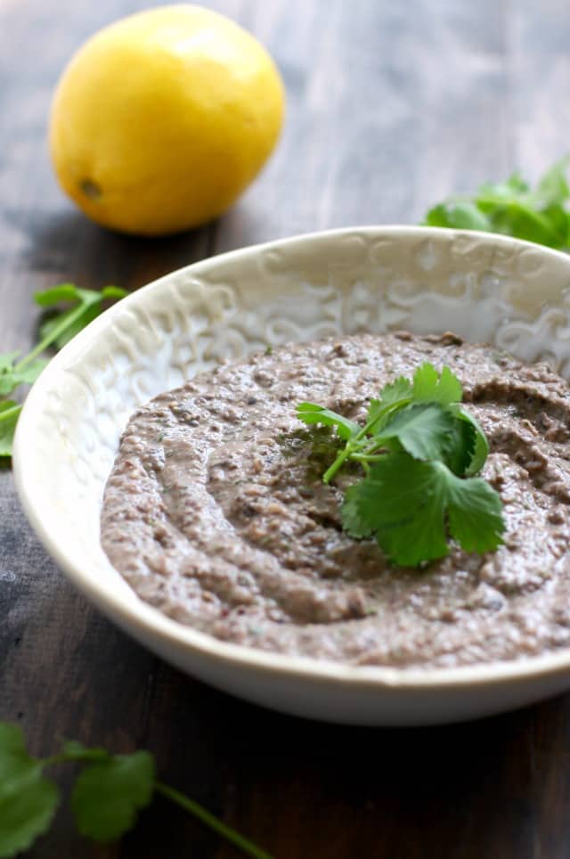 Cilantro Black Bean Hummus. The Pretty Bee
