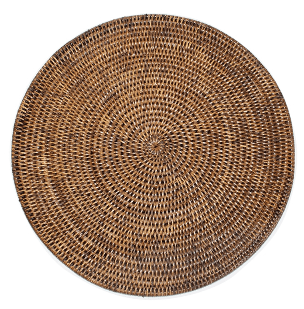 Round Rattan Placemat Brown The Pretty Table Store