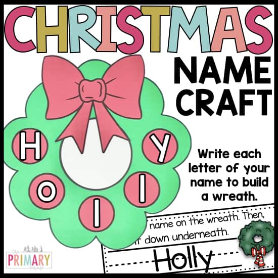 Christmas Wreath Name Craft The Primary Parade