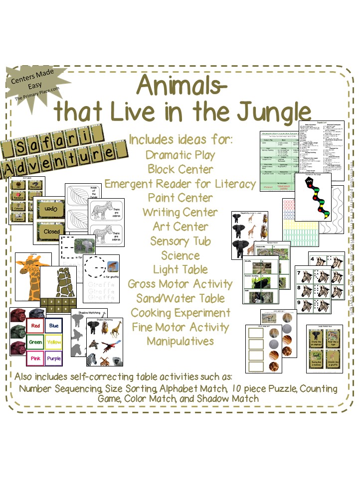Preschool Curriculum Jungle Animals The Primary Place
