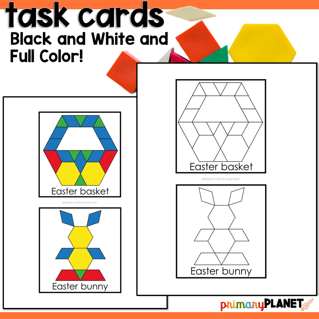 Spring Printable Pattern Block Mats - Easter Printable Pattern Block