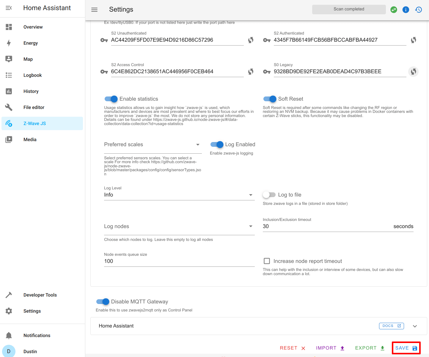Set up ZWave in Home Assistant