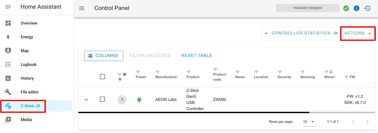 Set up ZWave in Home Assistant