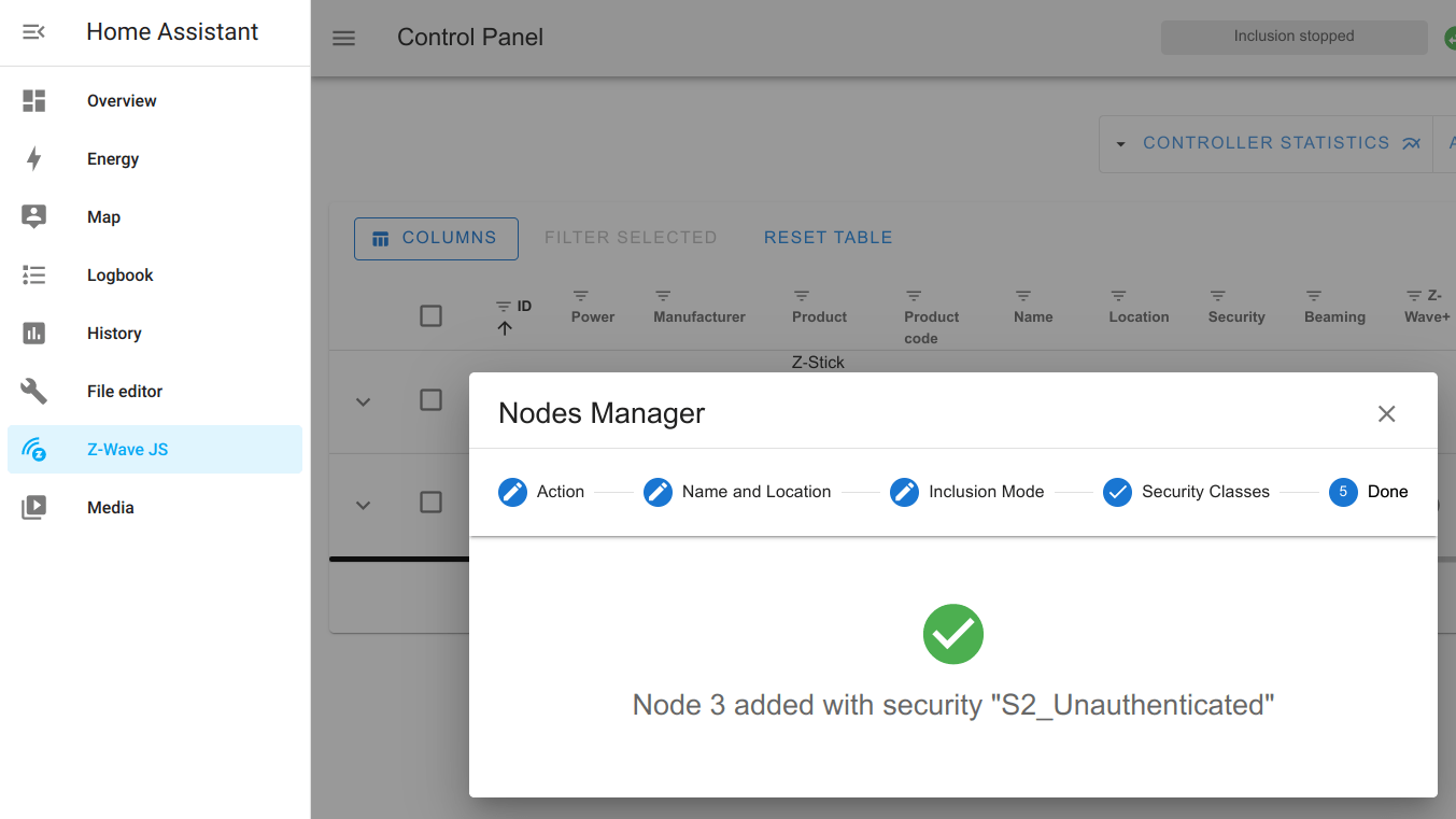 Set up ZWave in Home Assistant