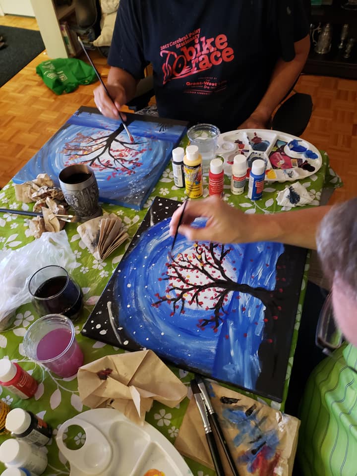 Paint Night Goes OnlinE The Projector