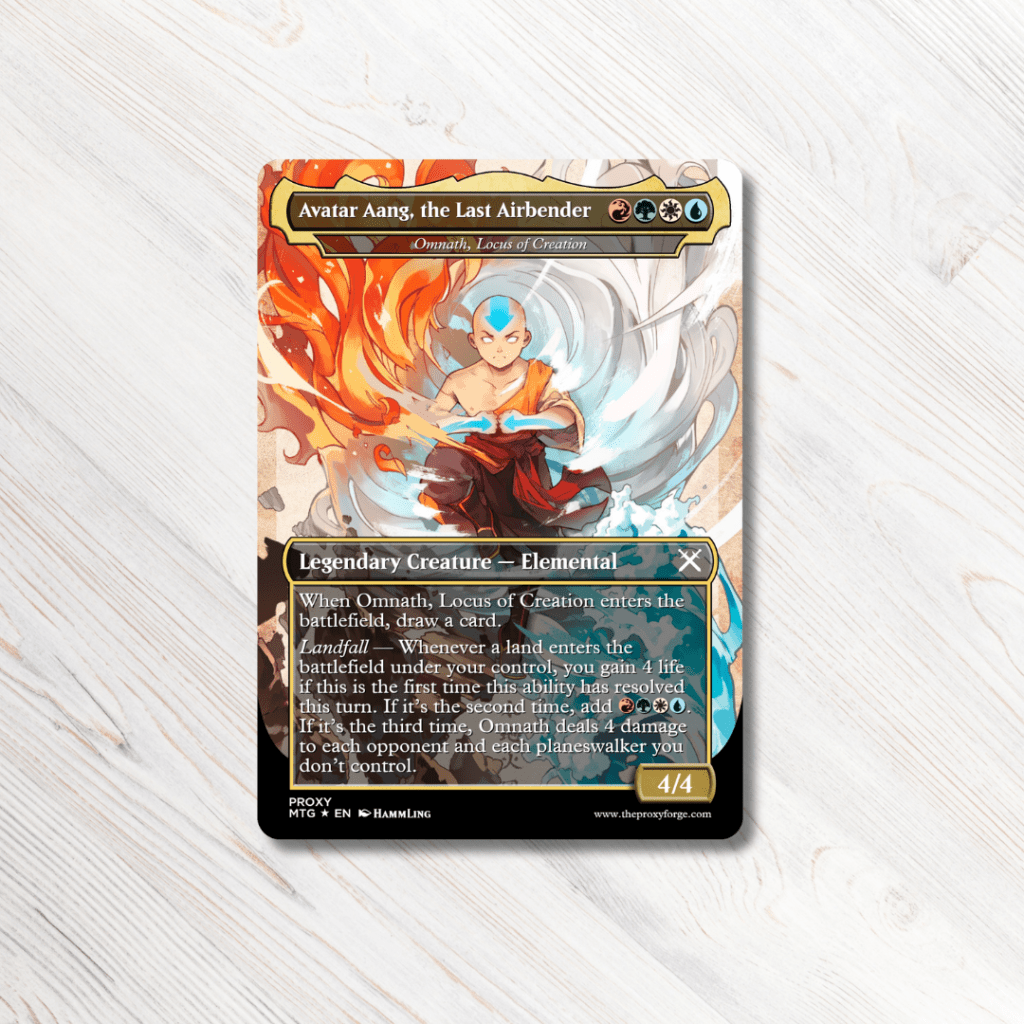 Avatar the Last Airbender MTG Proxy (Aang/Omnath, Locus of Creation)