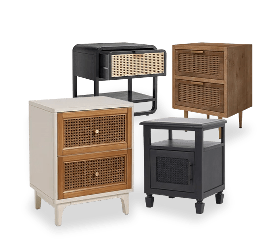 Cane Nightstand Manufacturer and Supplier in India Purewood