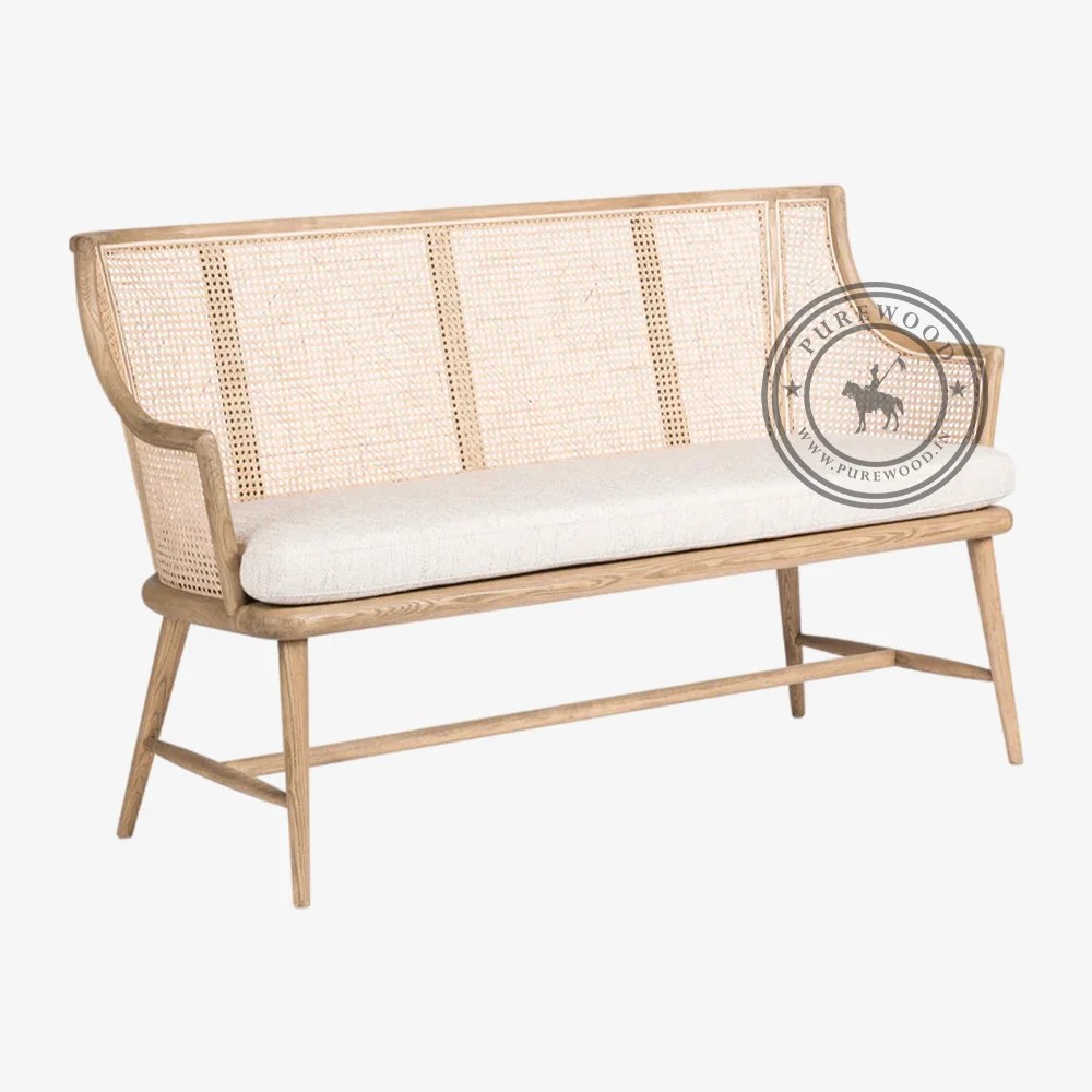 Cane Bench Manufacturer and Supplier in India Purewood
