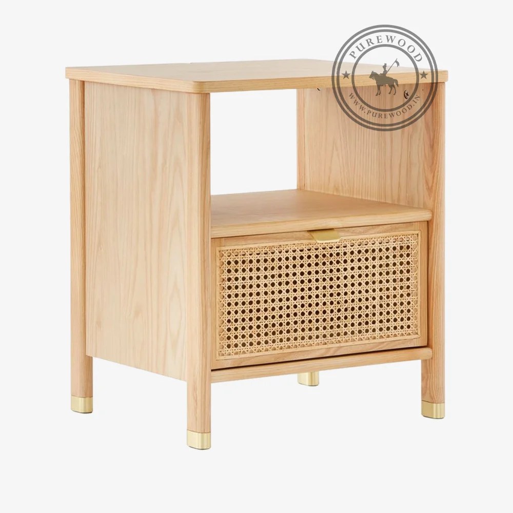 Rivercrest Cane Bedside Table Purewood