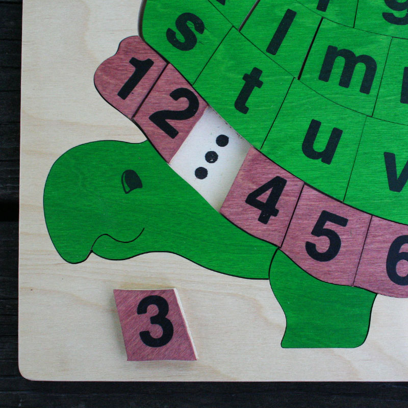 ABC Turtle (Wooden Numbers and Alphabet) The Puzzle Man