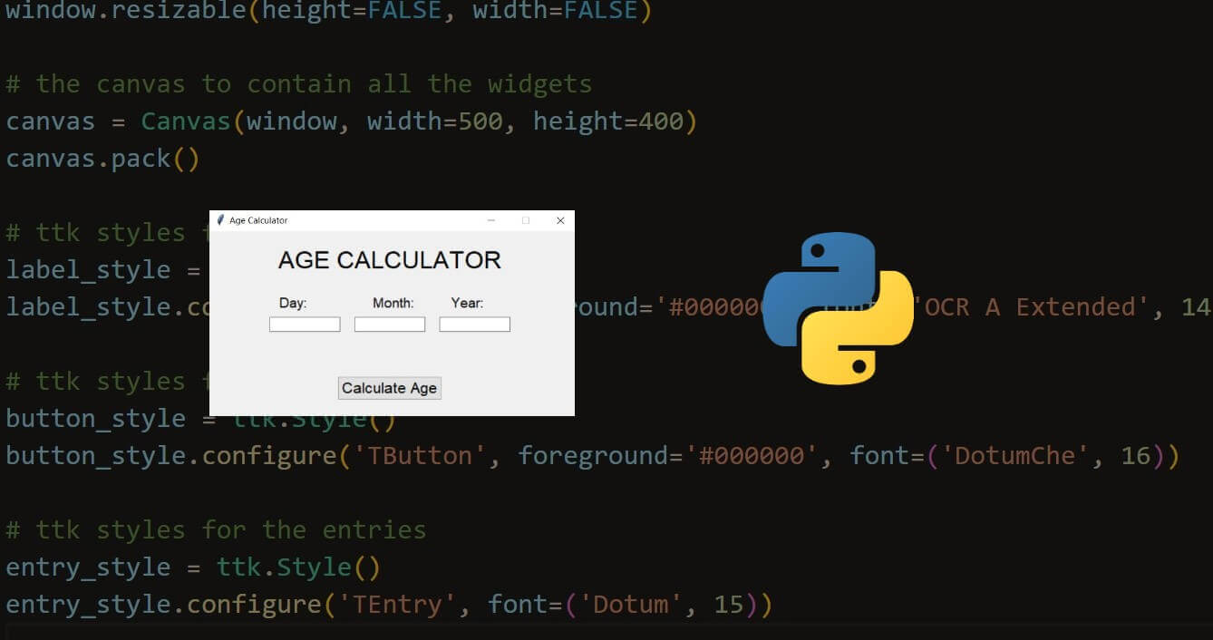 How to Make an Age Calculator in Python The Python Code