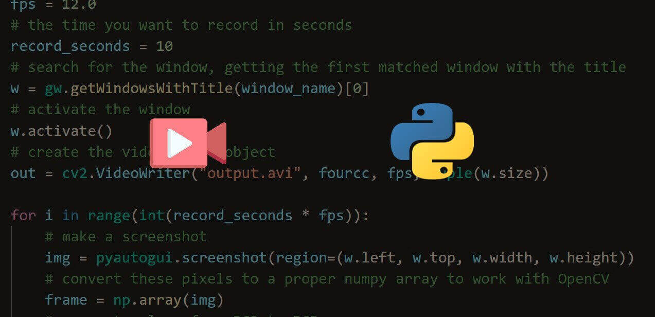How to Record a Specific Window in Python The Python Code