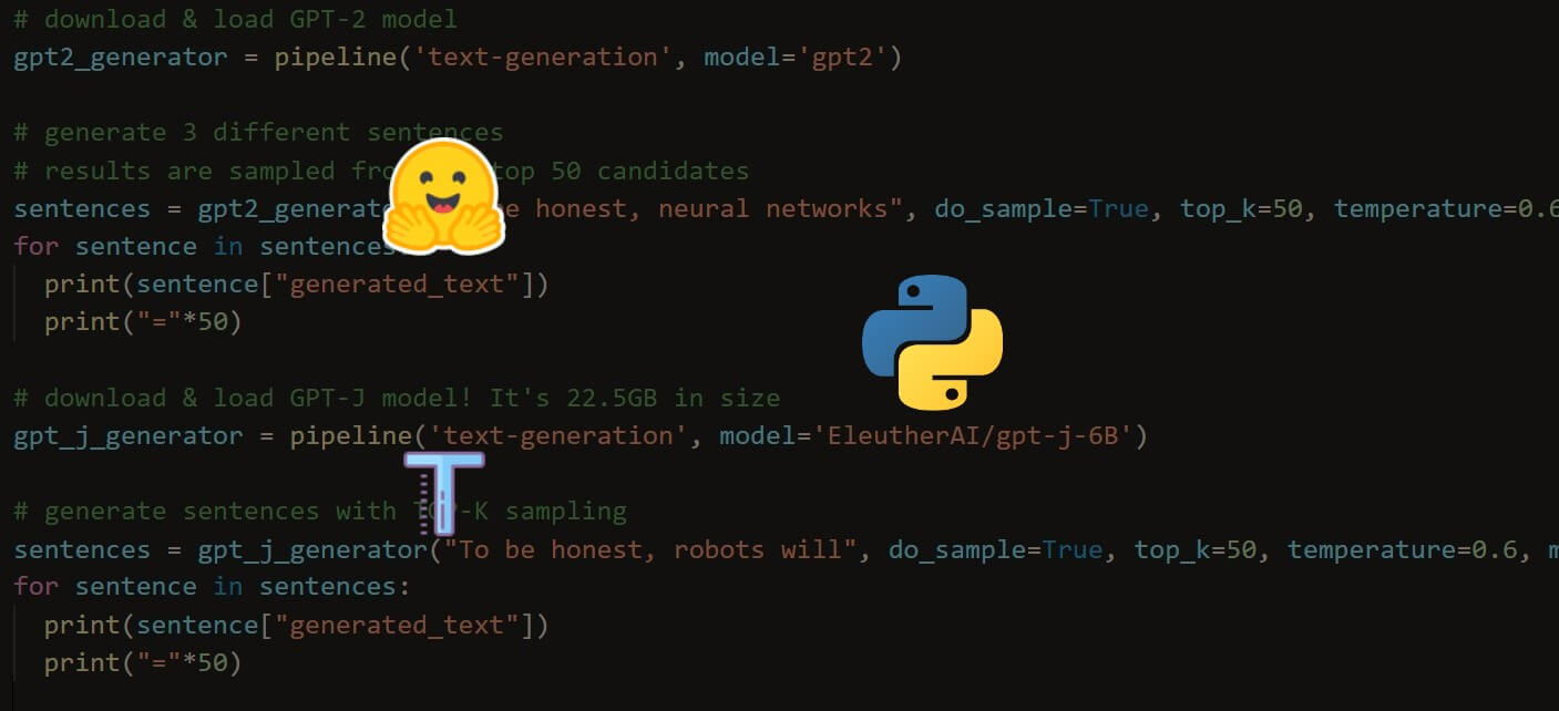 Text Generation with Transformers in Python The Python Code