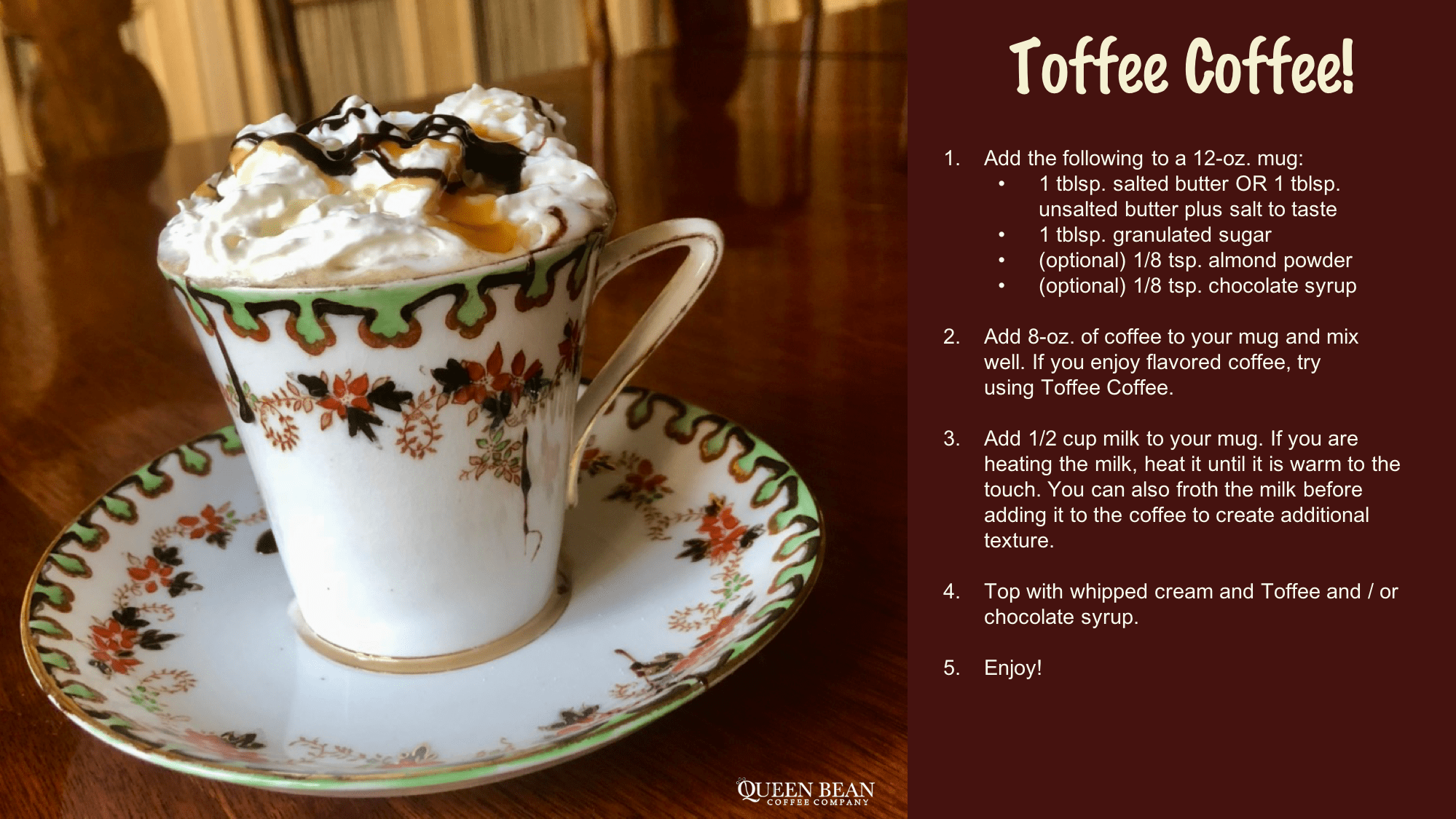 Toffee coffee recipe! Coffee with the Queen